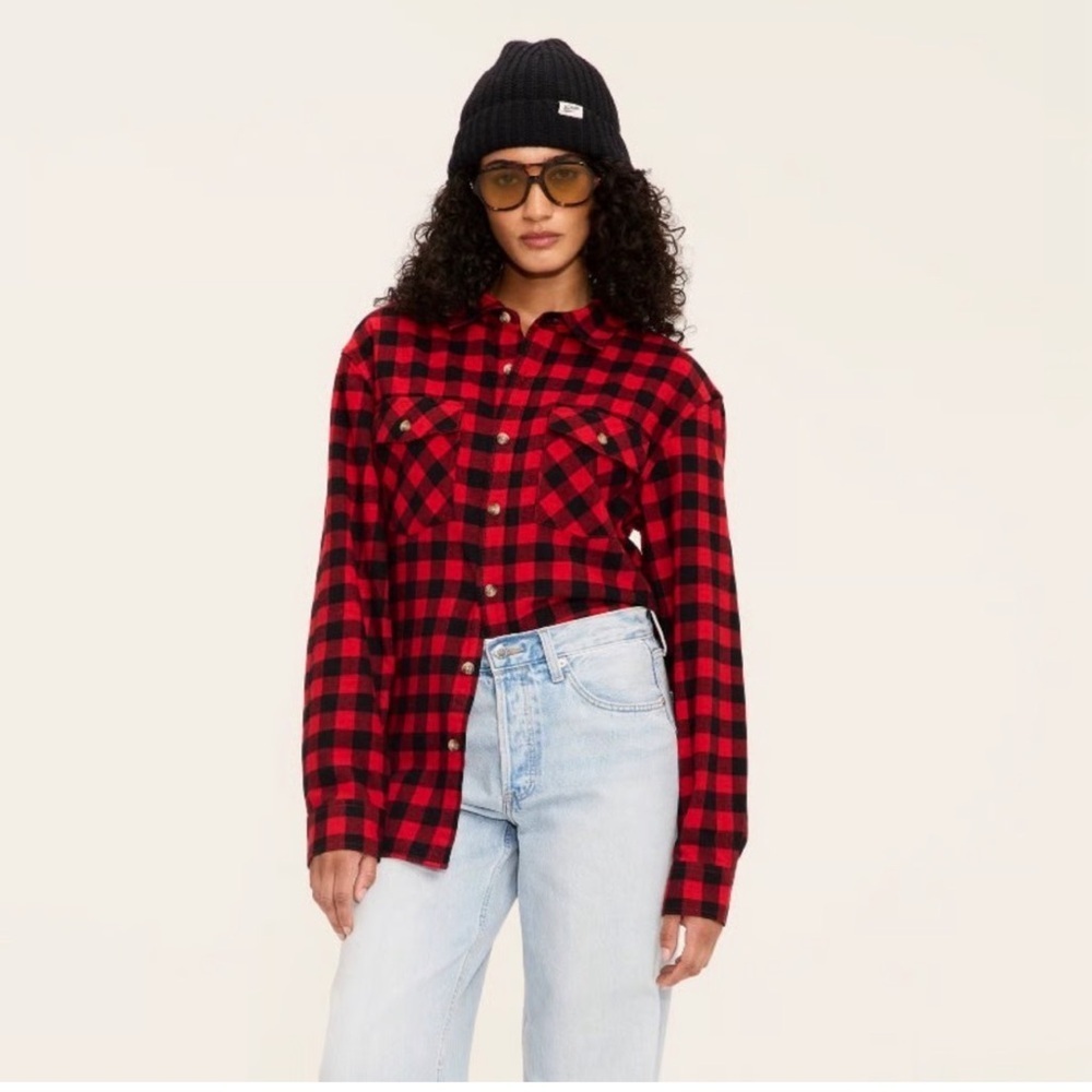 Jenni Kayne Red and Black Flannel Shirt ♥️